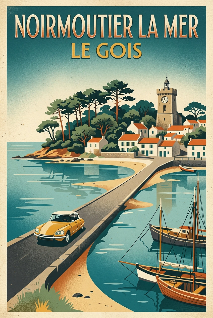 Affiche de Noirmoutier, poster vintage château | Afich