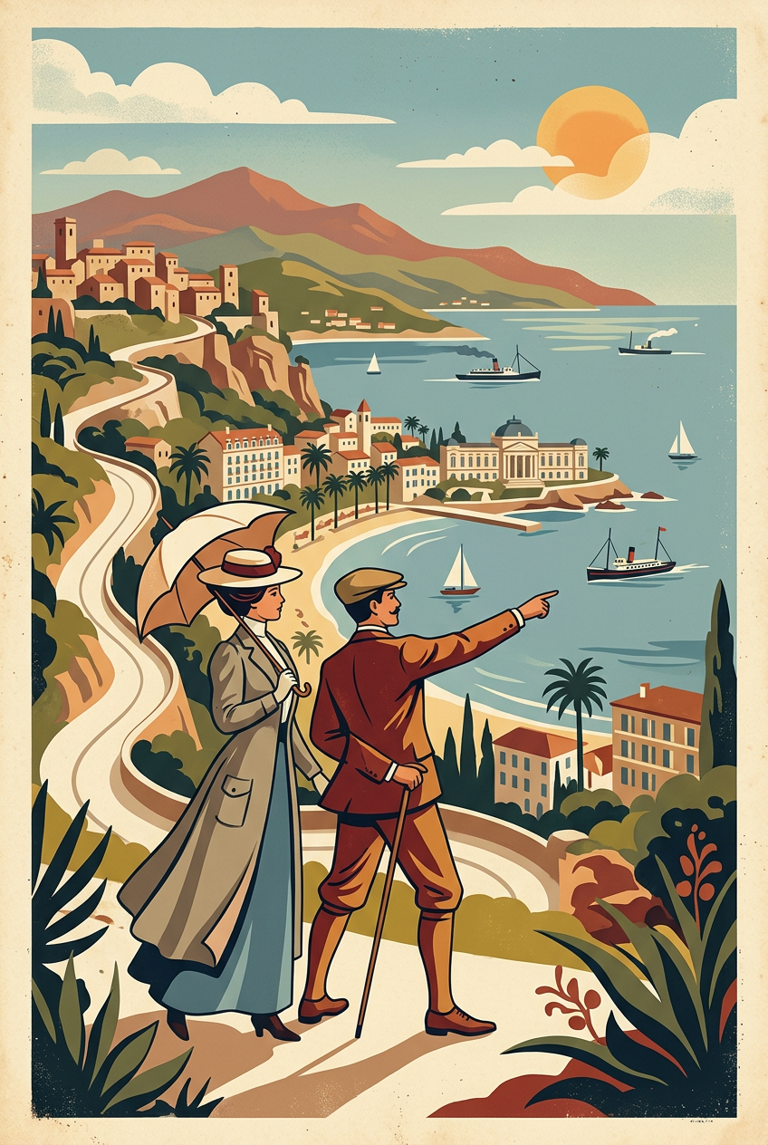 Affiche de la Côte d'Azur, style vintage | Afich