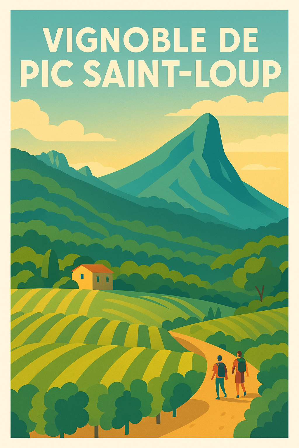 Affiche de Vignoble de Pic Saint-Loup - L'élégance du terroir occitan