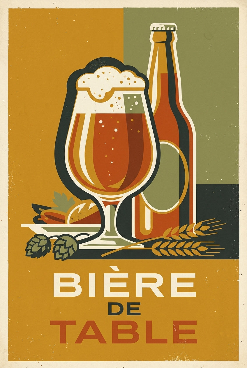 Affiche Bière de table, style vintage | Afich