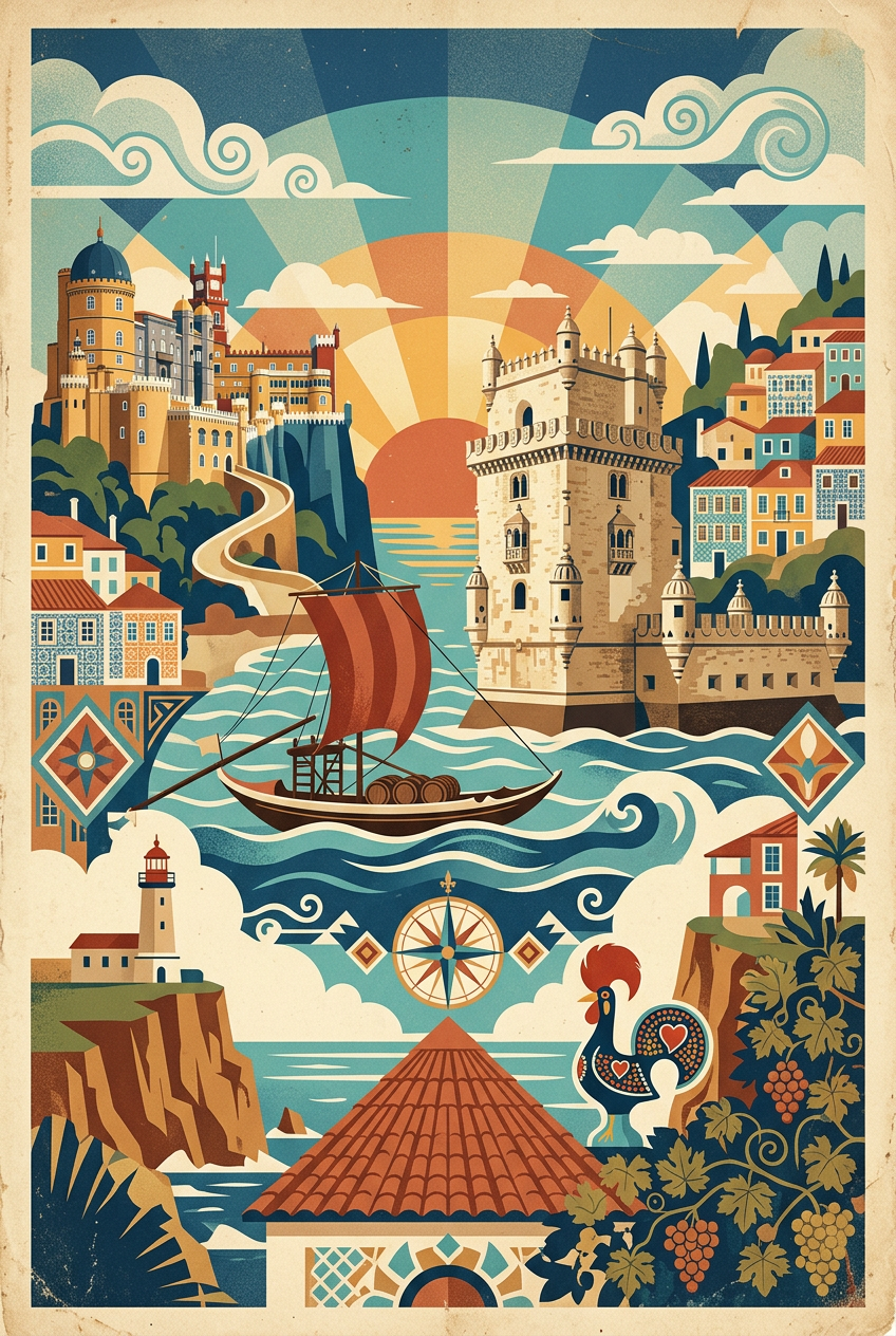 Affiche du Portugal, poster Palais de Pena | Afich