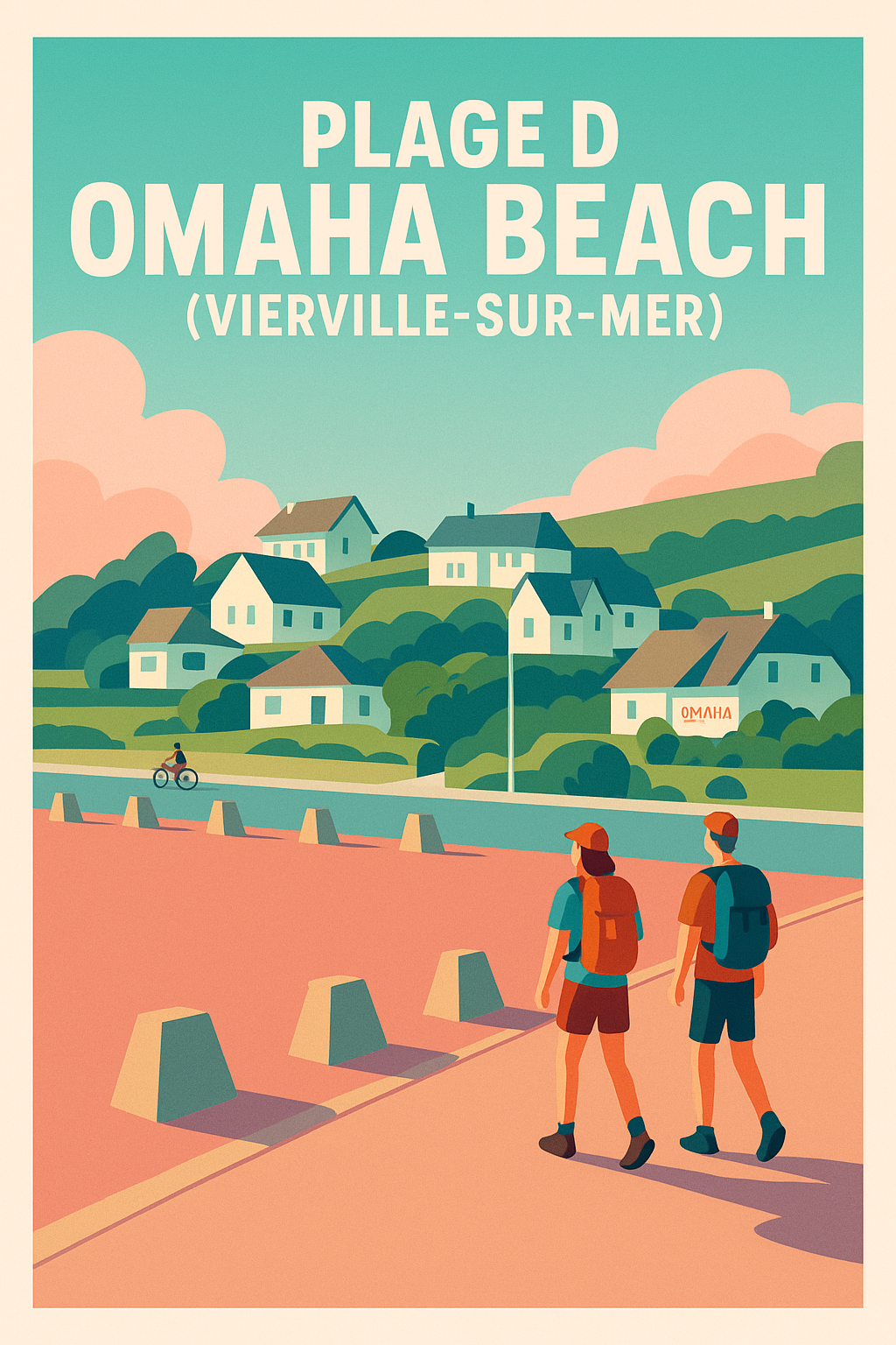 Affiche de Omaha Beach (Vierville-sur-Mer) - L'élégance historique de la côte normande