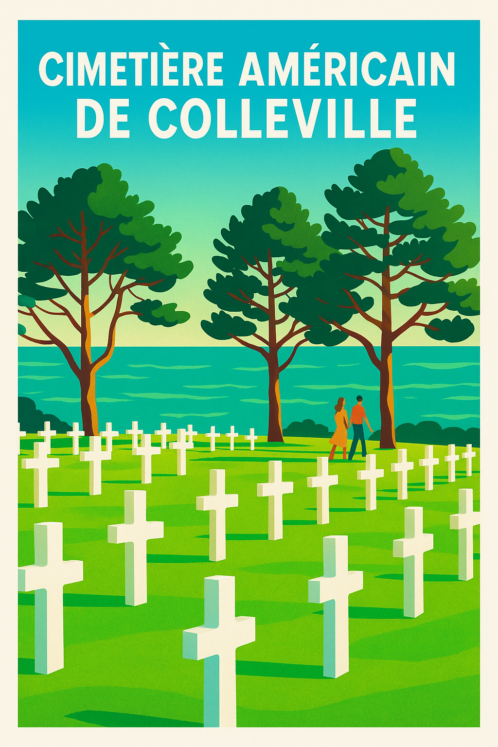 Affiche de Colleville-sur-Mer - Hommage et Sérénité en Normandie