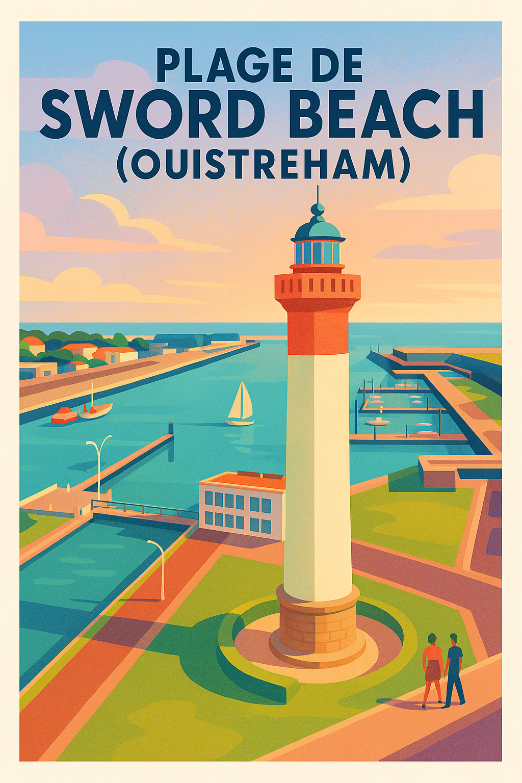Affiche de Sword Beach (Ouistreham) - L'élégance historique de la Côte de Nacre