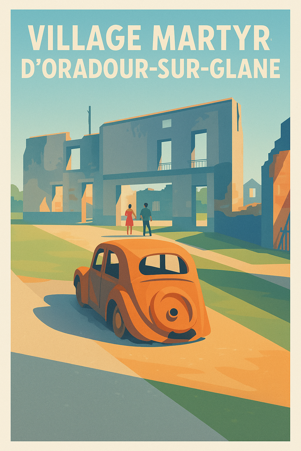 Affiche de Oradour-sur-Glane - Un hommage vibrant au Village Martyr