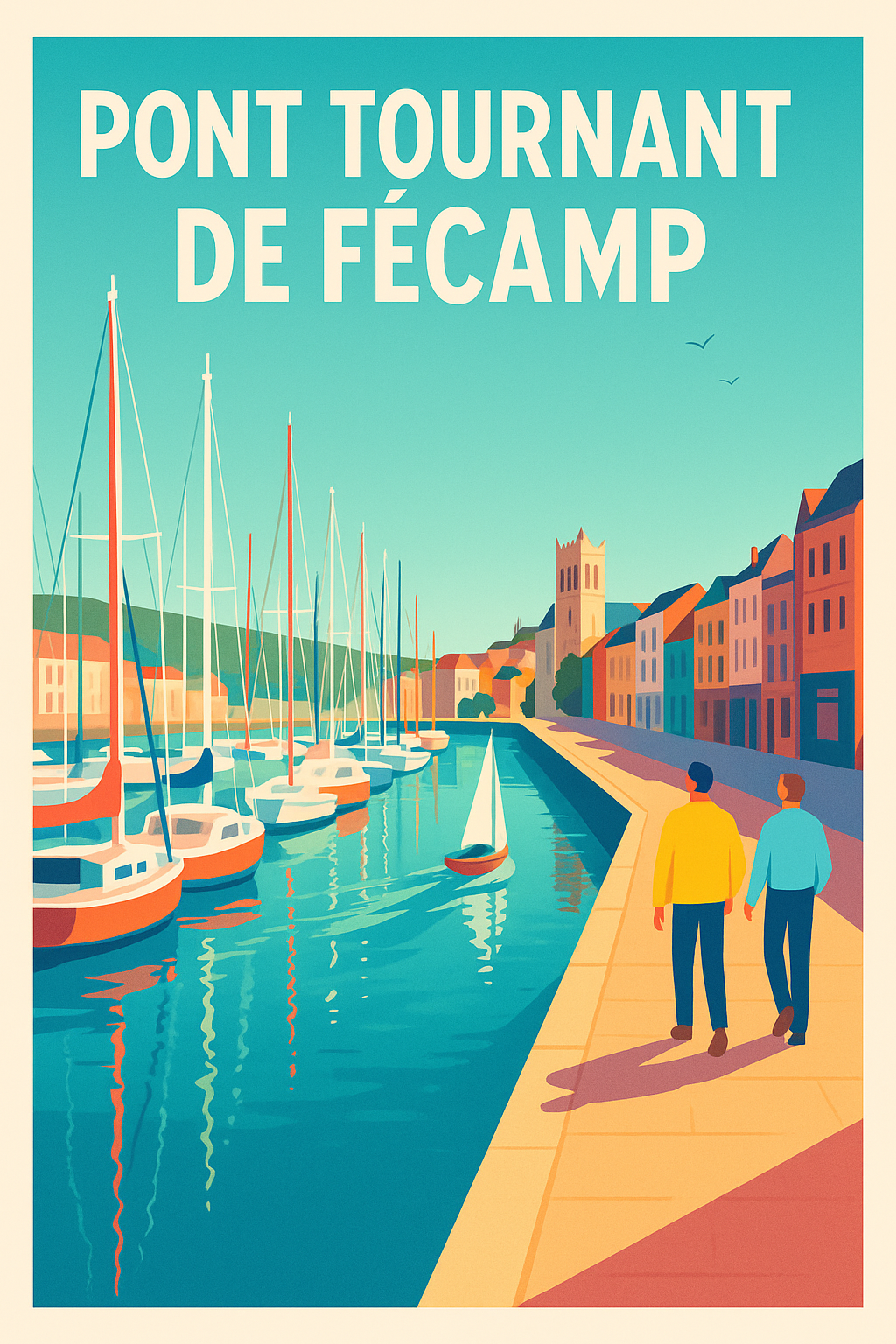 Affiche de Fécamp - L'élégance maritime du Pont Tournant