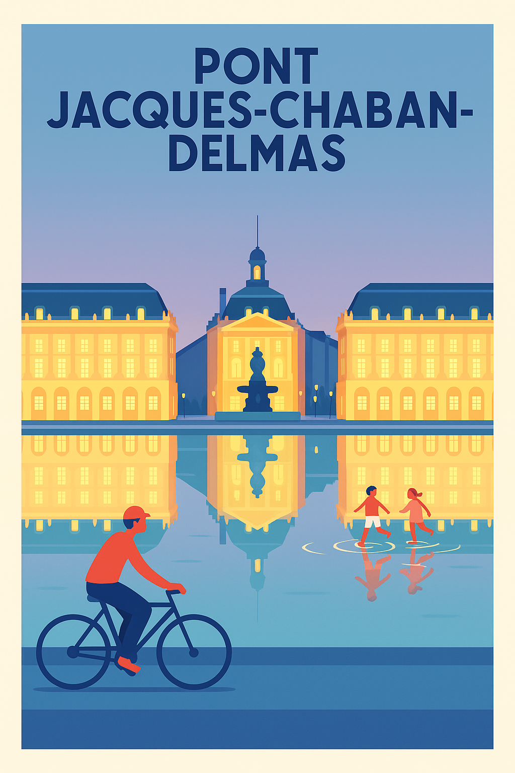 Affiche de Bordeaux - L'élégance du Pont Jacques-Chaban-Delmas au crépuscule