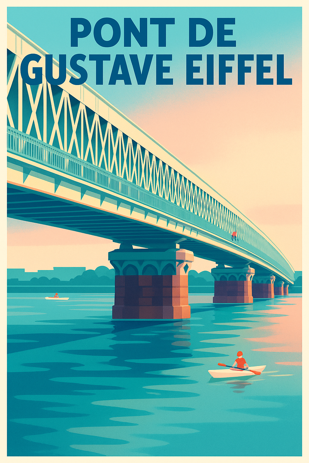 Affiche de Pont de Gustave Eiffel - L'élégance industrielle au fil de l'eau