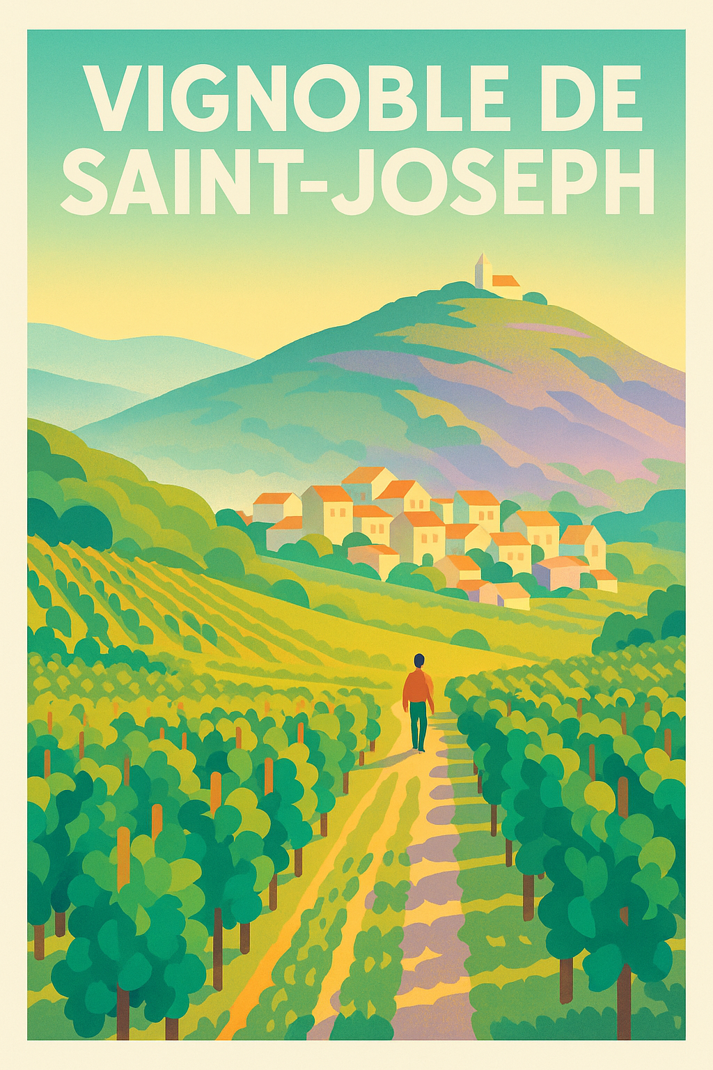 Affiche de Vignoble de Saint-Joseph - L'élégance des terrasses rhodaniennes