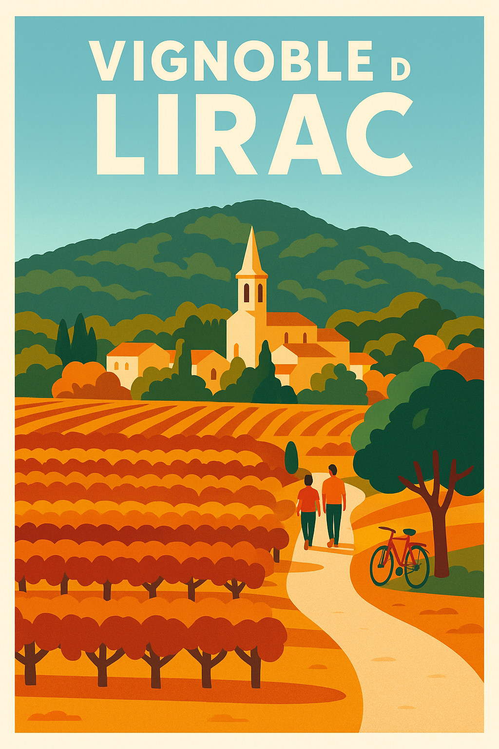 Affiche de Vignoble de Lirac - L'élégance d'un terroir ensoleillé