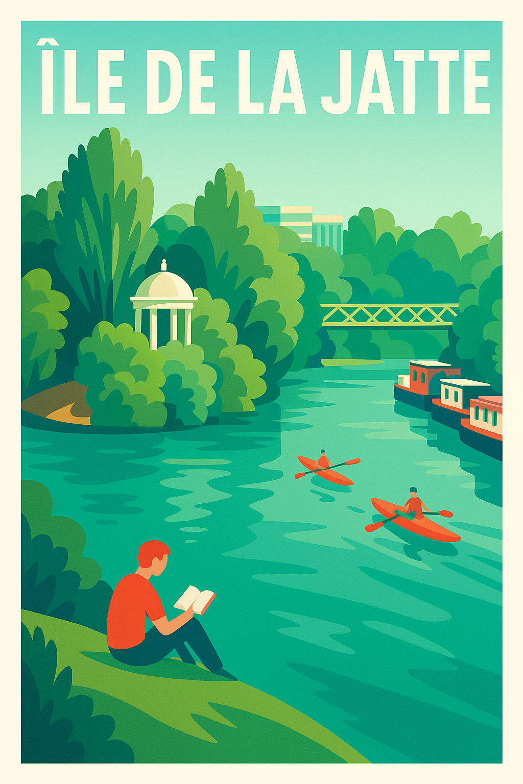 Affiche de Île de la Jatte - Une parenthèse bucolique au bord de la Seine
