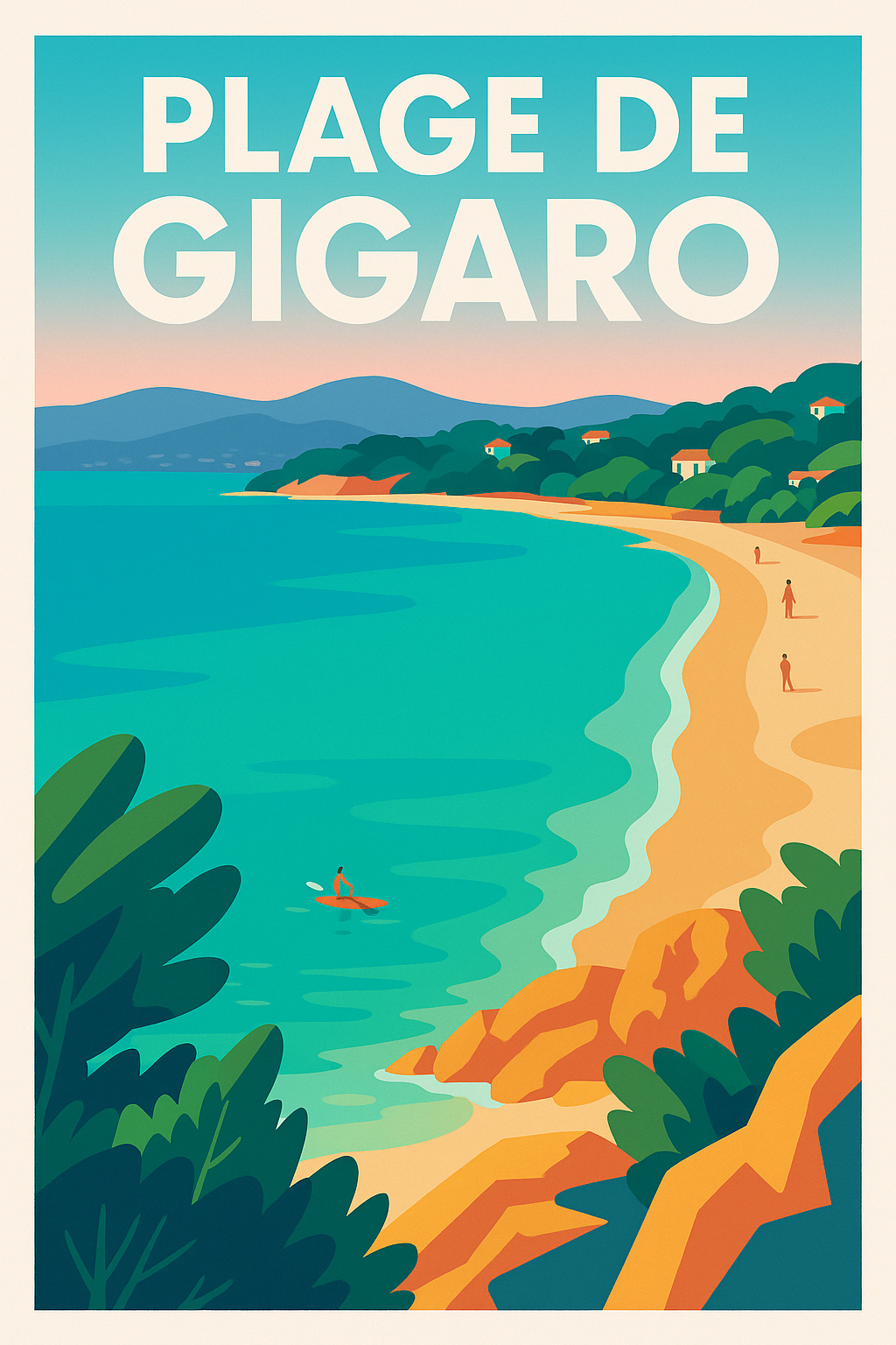 Affiche de Plage de Gigaro - Évasion ensoleillée sur la côte varoise