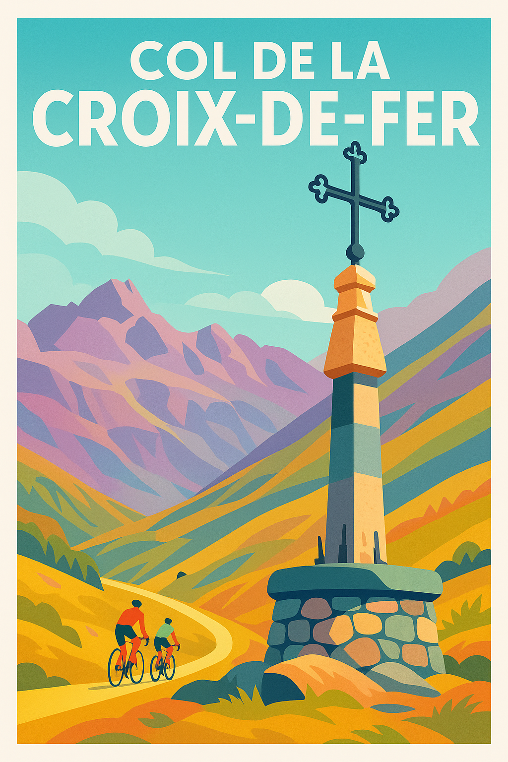 Affiche de Col de la Croix-de-Fer - Le sommet mythique des Alpes pour cyclistes