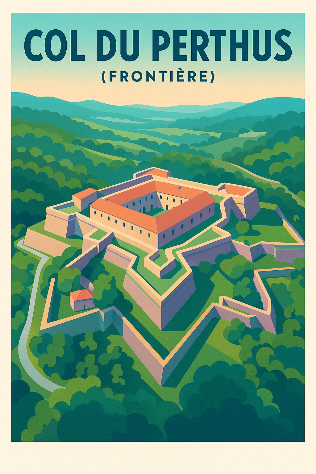 Affiche de Col du Perthus - L'éclat historique du Fort de Bellegarde