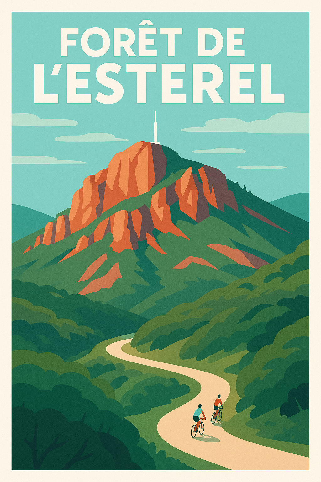 Affiche de Forêt de l'Esterel - L'éclat des roches rouges sous le soleil de Provence