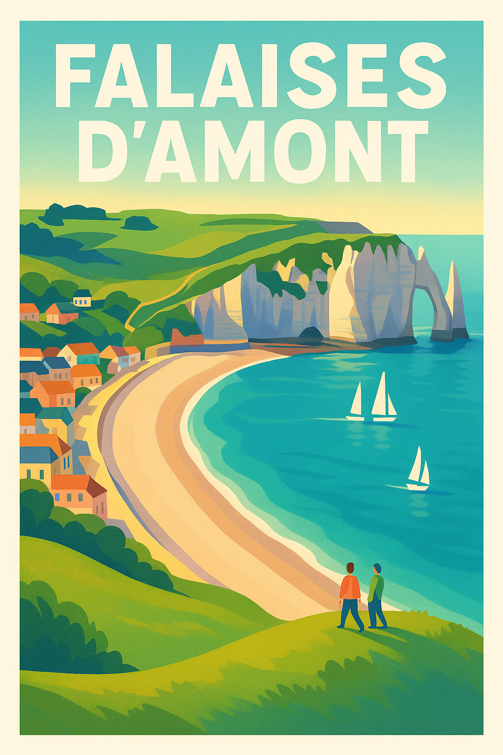 Affiche de Falaises d'Amont - L'éclat majestueux de la côte d'Étretat