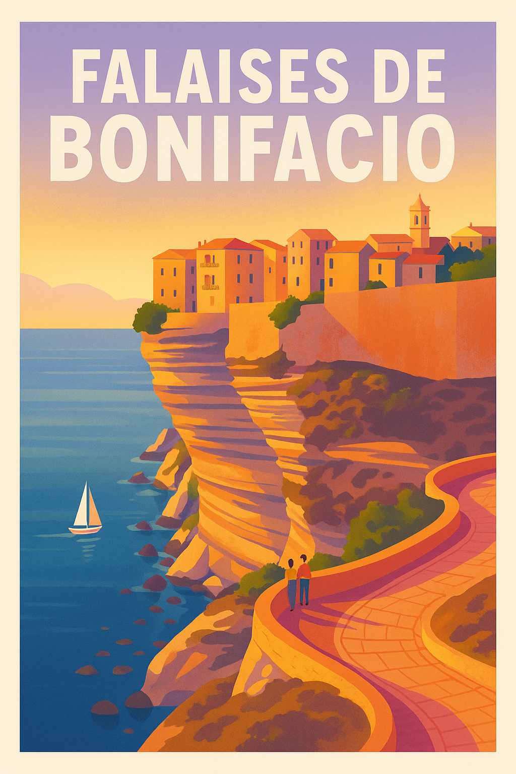 Affiche de Falaises de Bonifacio - L'éclat de la Corse entre ciel et mer