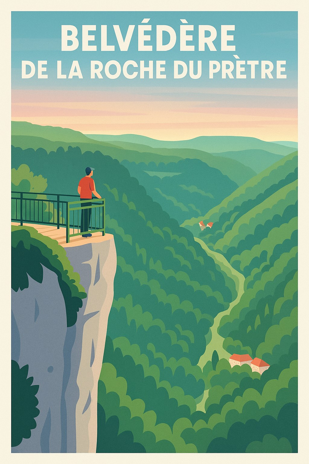 Affiche de Belvédère de la Roche du Prêtre - Un panorama vertigineux sur le Jura
