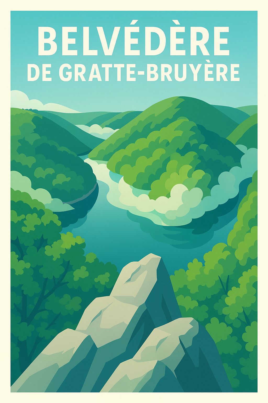 Affiche de Belvédère de Gratte-Bruyère - Un panorama sauvage au cœur de la Dordogne