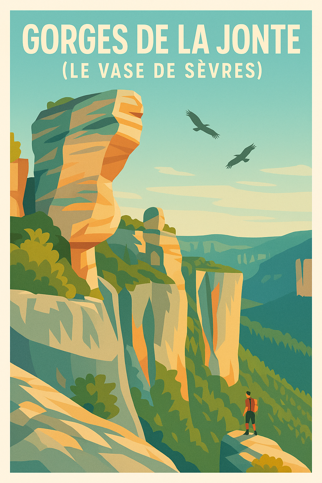 Affiche de Gorges de la Jonte - L'envol majestueux au Vase de Sèvres