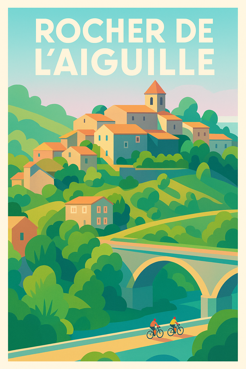 Affiche de Rocher de l'Aiguille - L'élégance vintage de la Provence