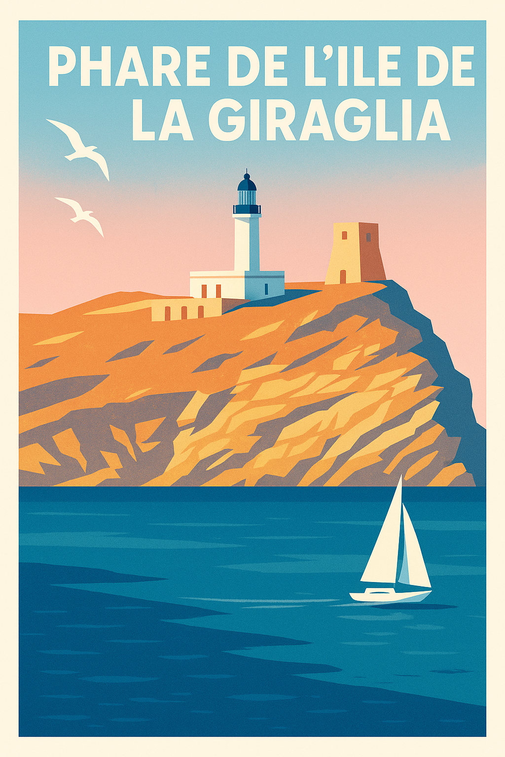 Affiche de Phare de l'Île de la Giraglia - L'éclat majestueux du Cap Corse