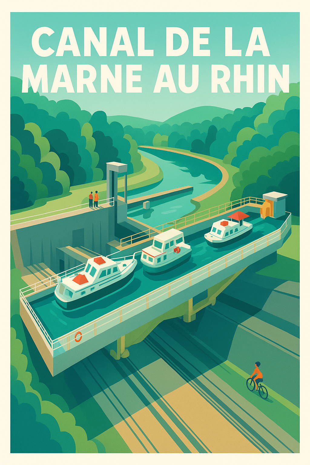 Affiche de Canal de la Marne au Rhin - L'élégance fluviale au cœur de la nature