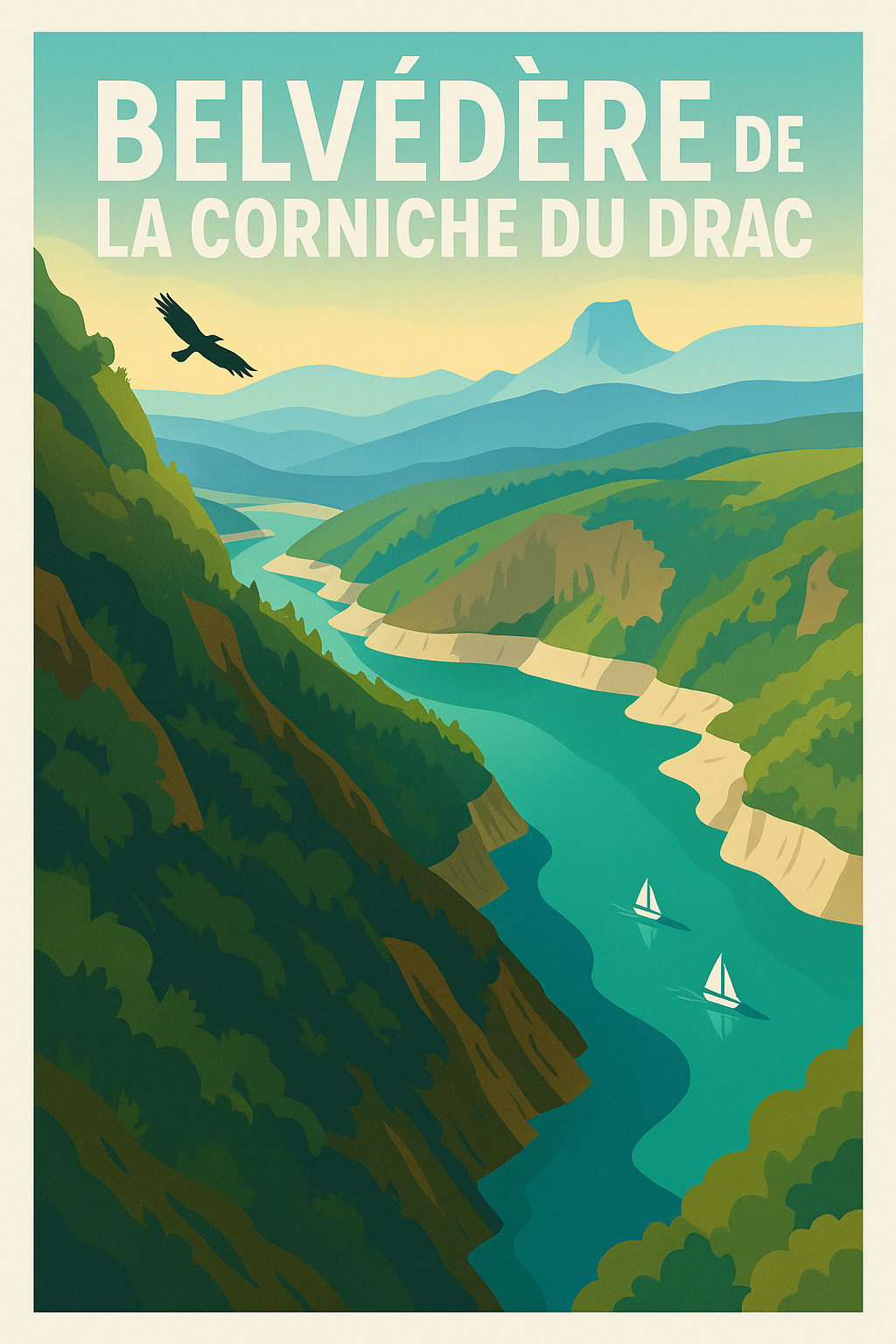 Affiche de Belvédère de la Corniche du Drac - Une vue imprenable sur les sommets