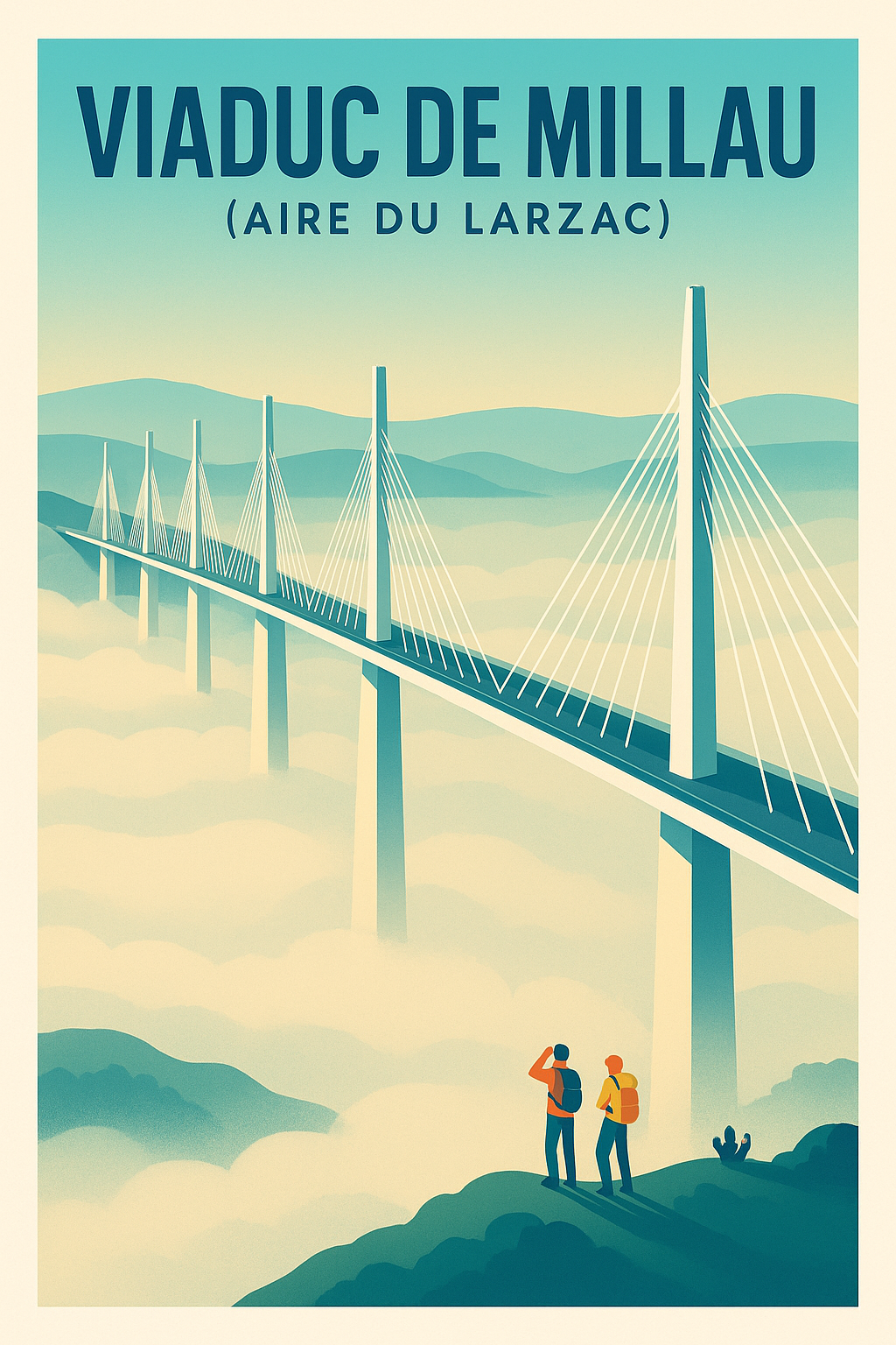 Affiche de Viaduc de Millau - Une prouesse architecturale au-dessus des nuages