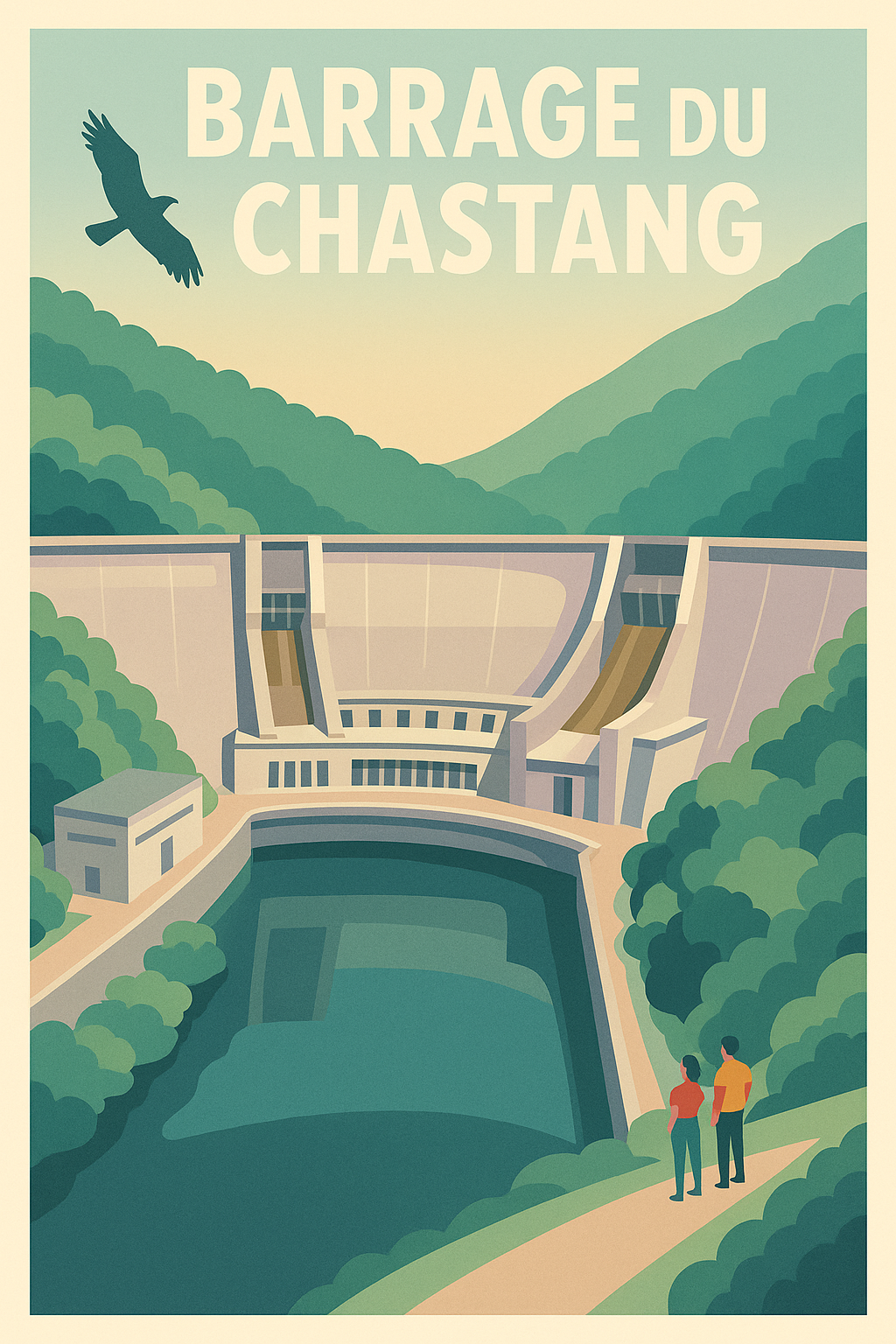 Affiche de Barrage du Chastang - La puissance de la Dordogne au cœur des montagnes