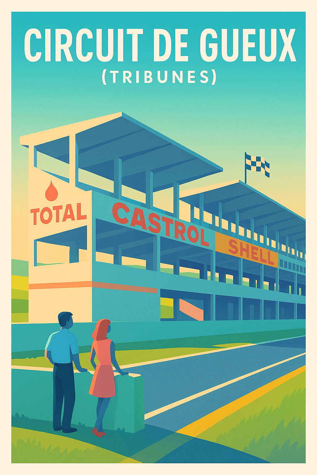 Affiche de Circuit de Gueux - L'élégance vintage de la vitesse