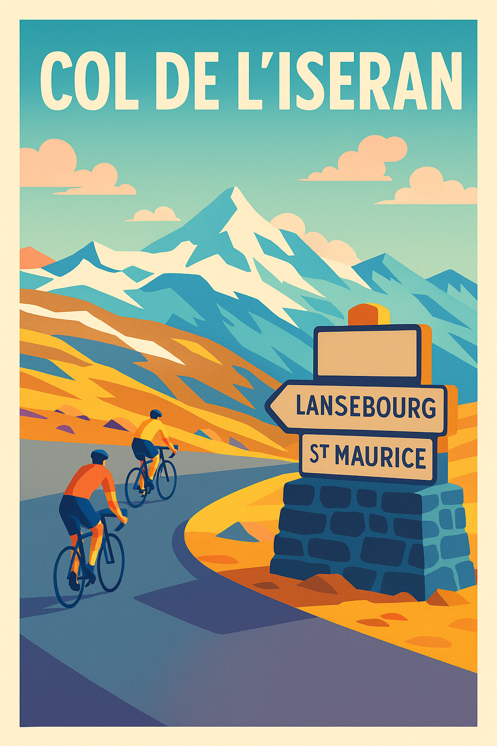 Affiche de Col de l'Iseran - Le sommet mythique des Alpes au format vintage