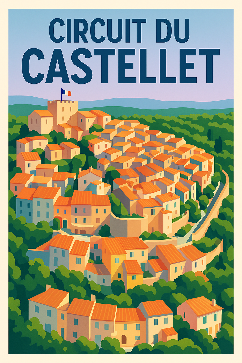 Affiche de Circuit du Castellet - L'élégance provençale entre village et passion