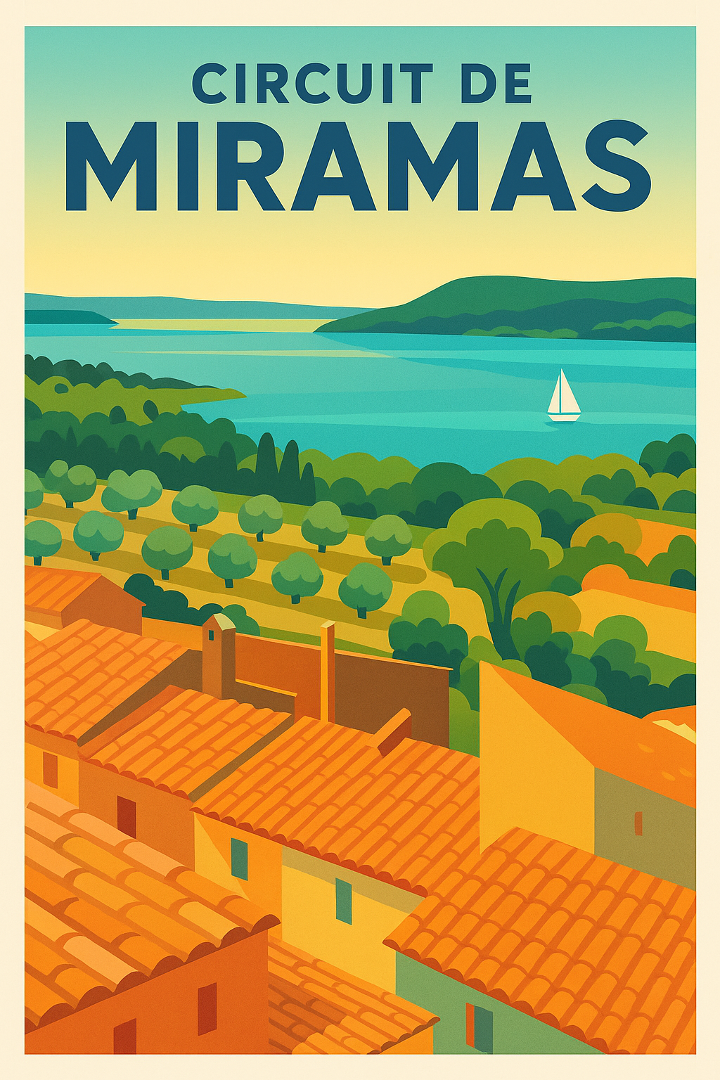 Affiche de Circuit de Miramas - L'élégance provençale entre terre et mer