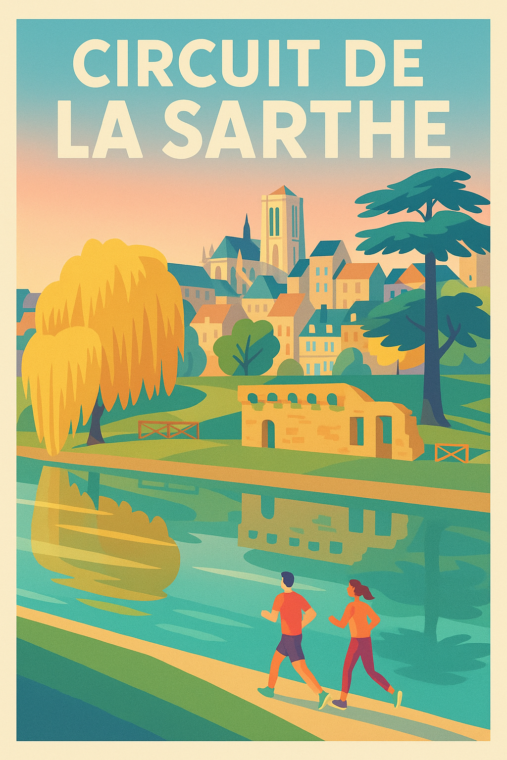 Affiche de Circuit de la Sarthe - L'élégance historique au fil de l'eau