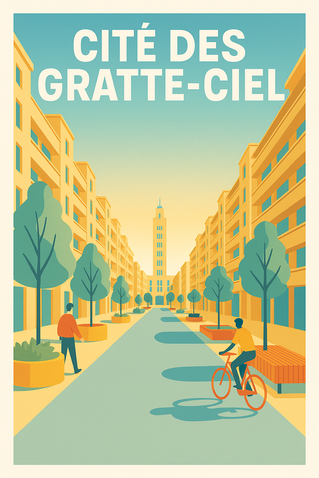 Affiche de Cité des Gratte-Ciel - L'élégance architecturale vintage
