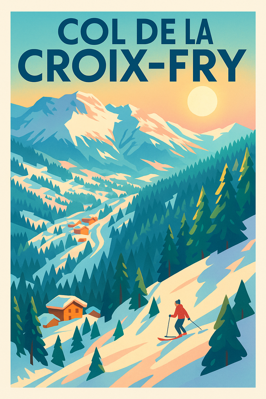 Affiche de Col de la Croix-Fry - L'élégance des sommets enneigés