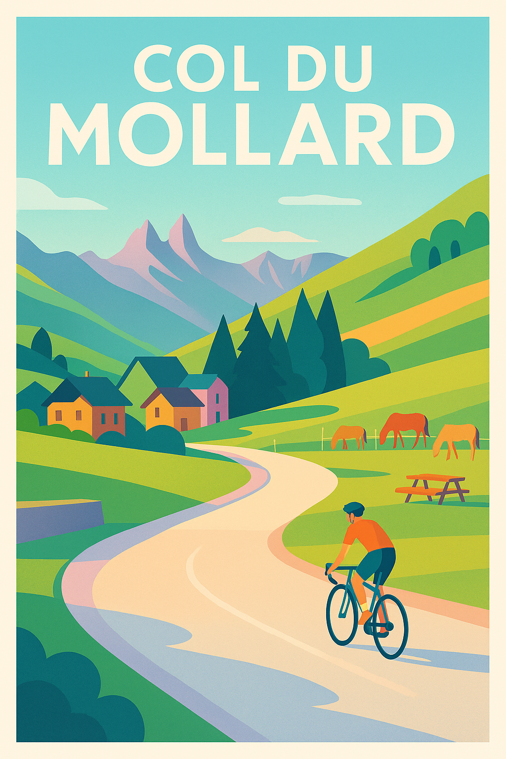 Affiche Col du Mollard — L'ascension mythique au cœur des Alpes · poster d'art de Col du Mollard