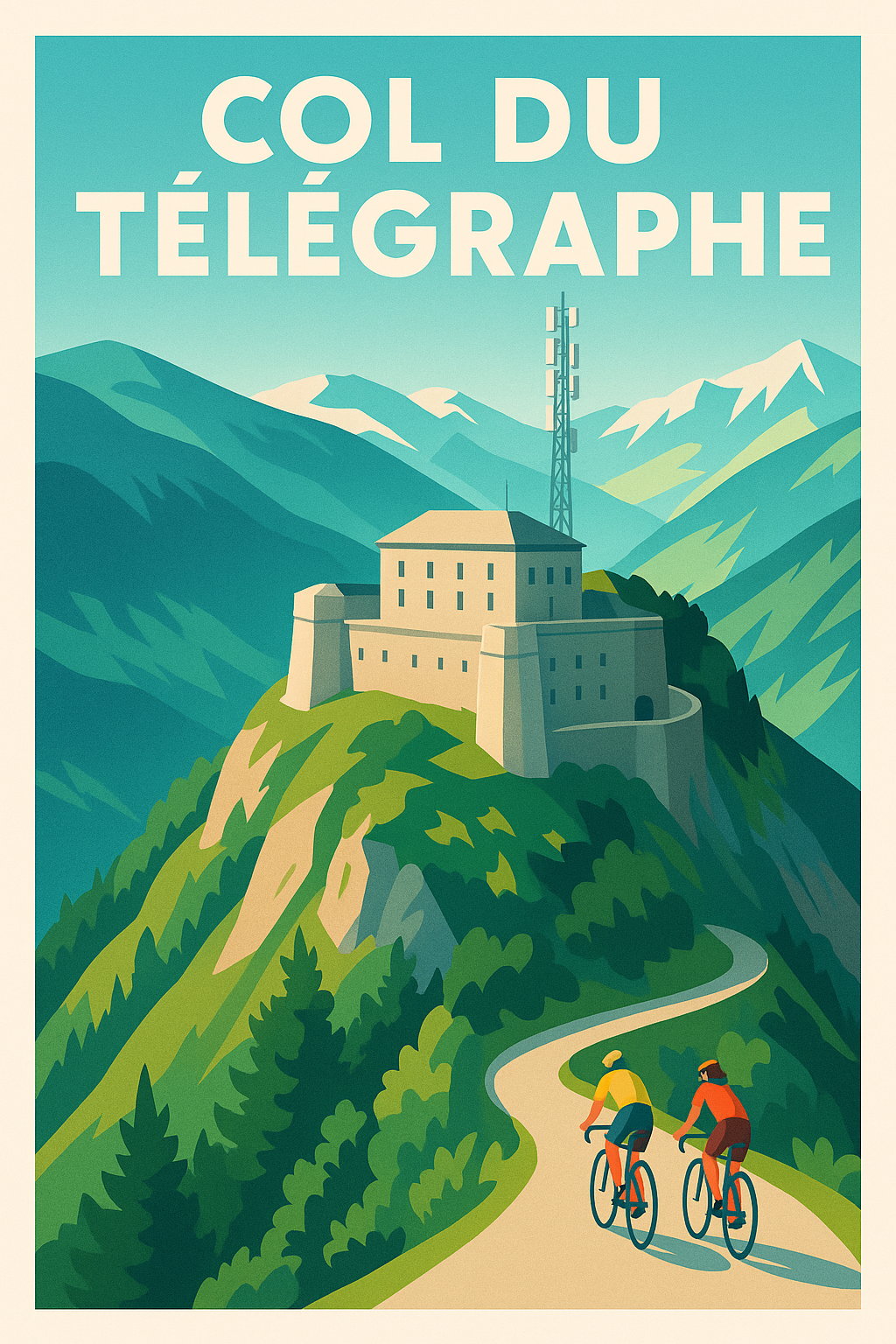 Affiche de Col du Télégraphe - Le sommet mythique des Alpes pour les passionnés de cyclisme