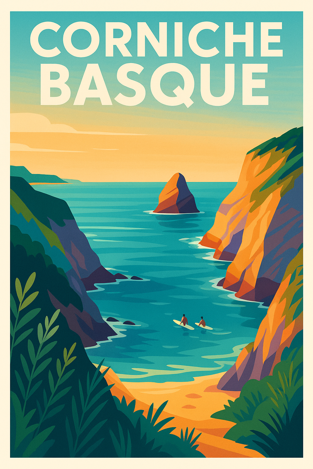 Affiche de Corniche Basque - L'éclat sauvage des falaises d'Hendaye