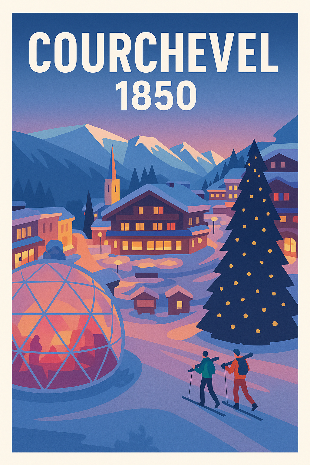 Affiche de Courchevel 1850 - L'élégance des sommets enneigés