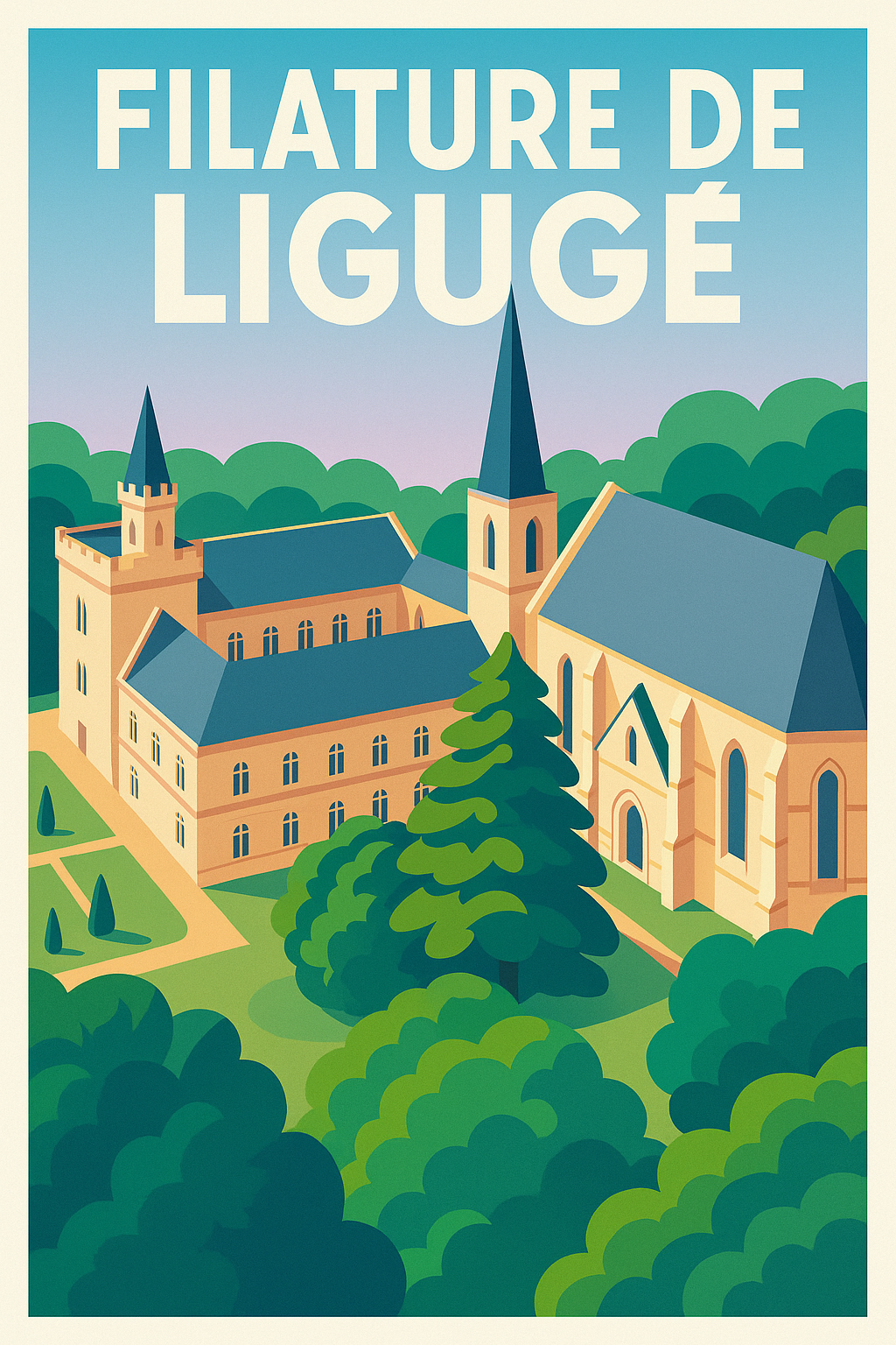 Affiche de Filature de Ligugé - L'élégance du patrimoine poitevin