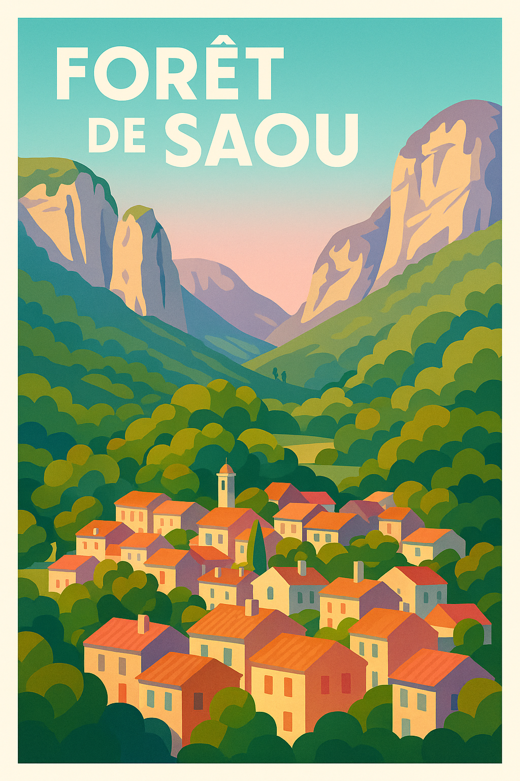 Affiche de Forêt de Saou - L'éclat majestueux du synclinal perché