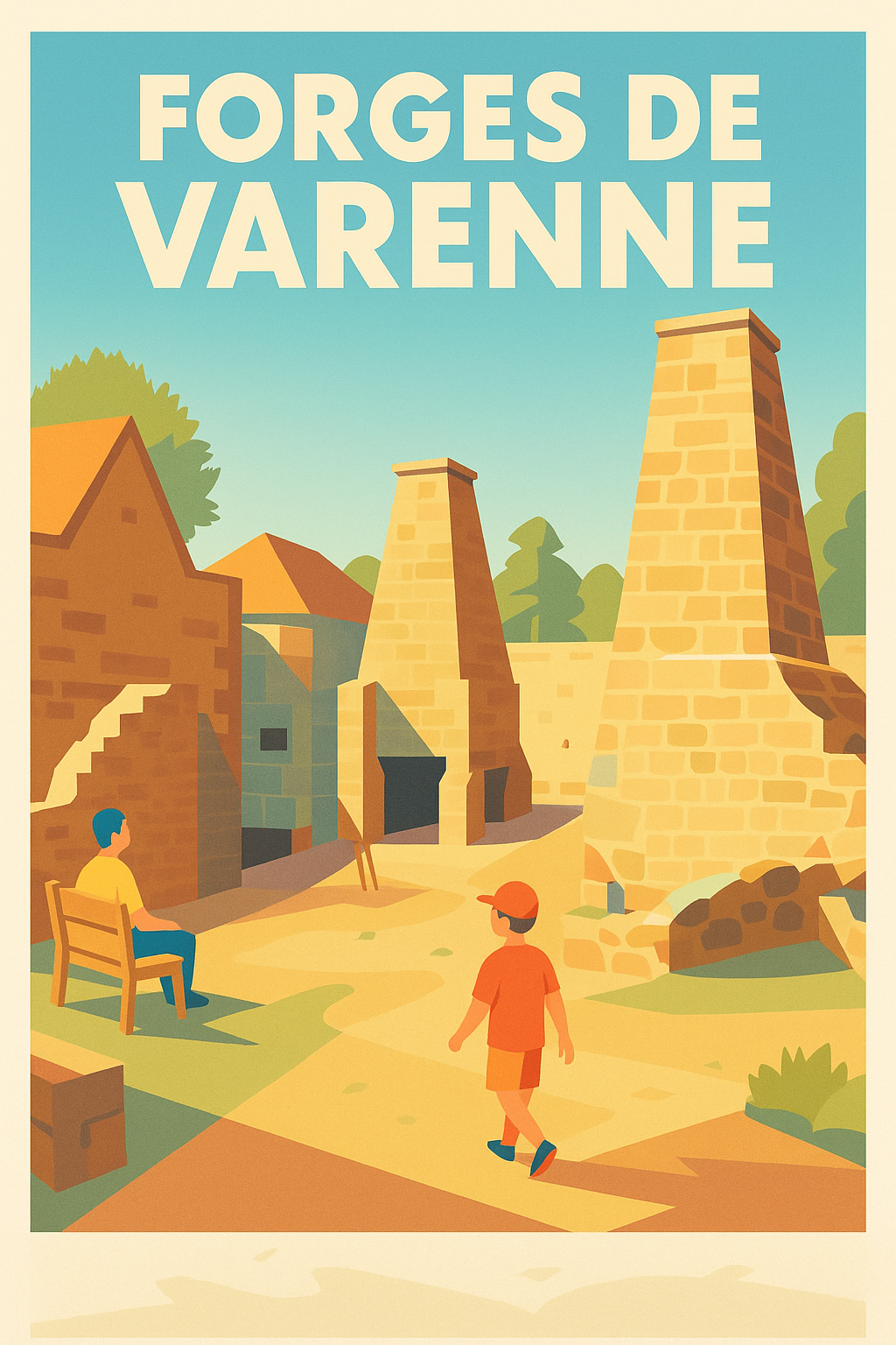 Affiche de Forges de Varenne - L'élégance du patrimoine industriel normand