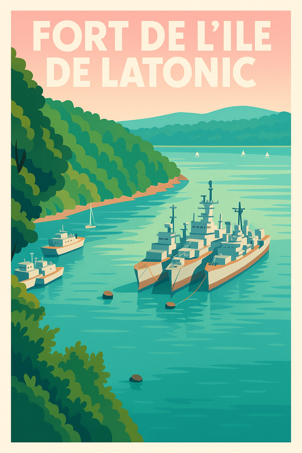 Affiche de Fort de l'Île de Latonic - L'élégance maritime au cœur de la nature