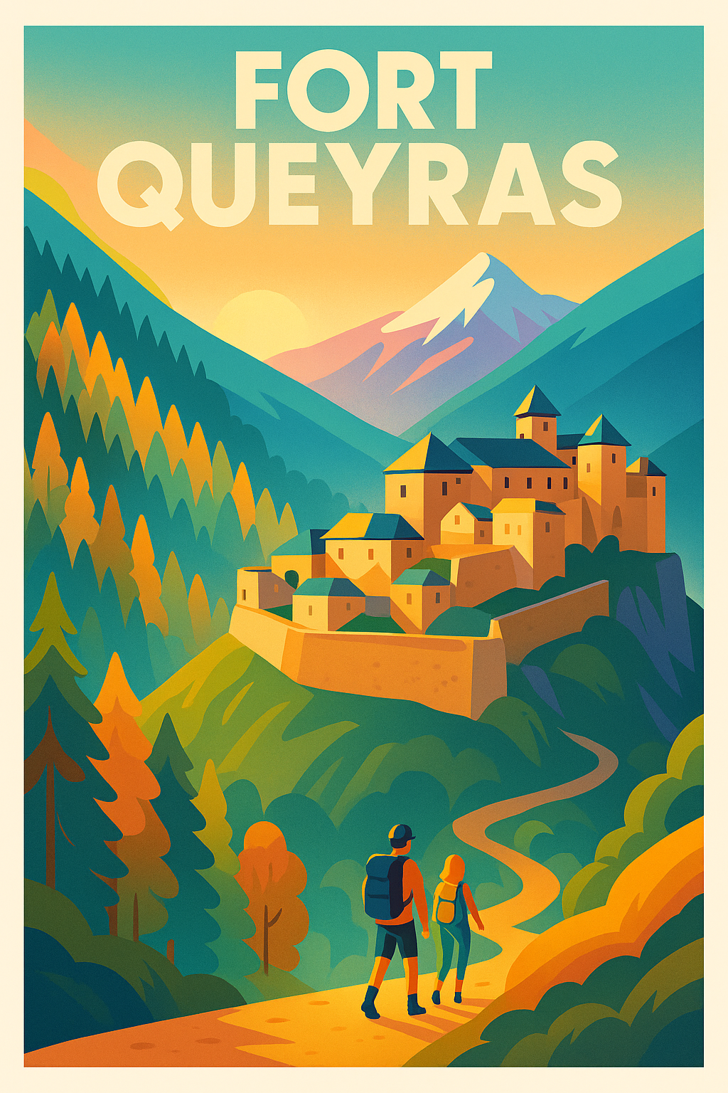 Affiche de Fort Queyras - L'éclat majestueux des Alpes au soleil couchant