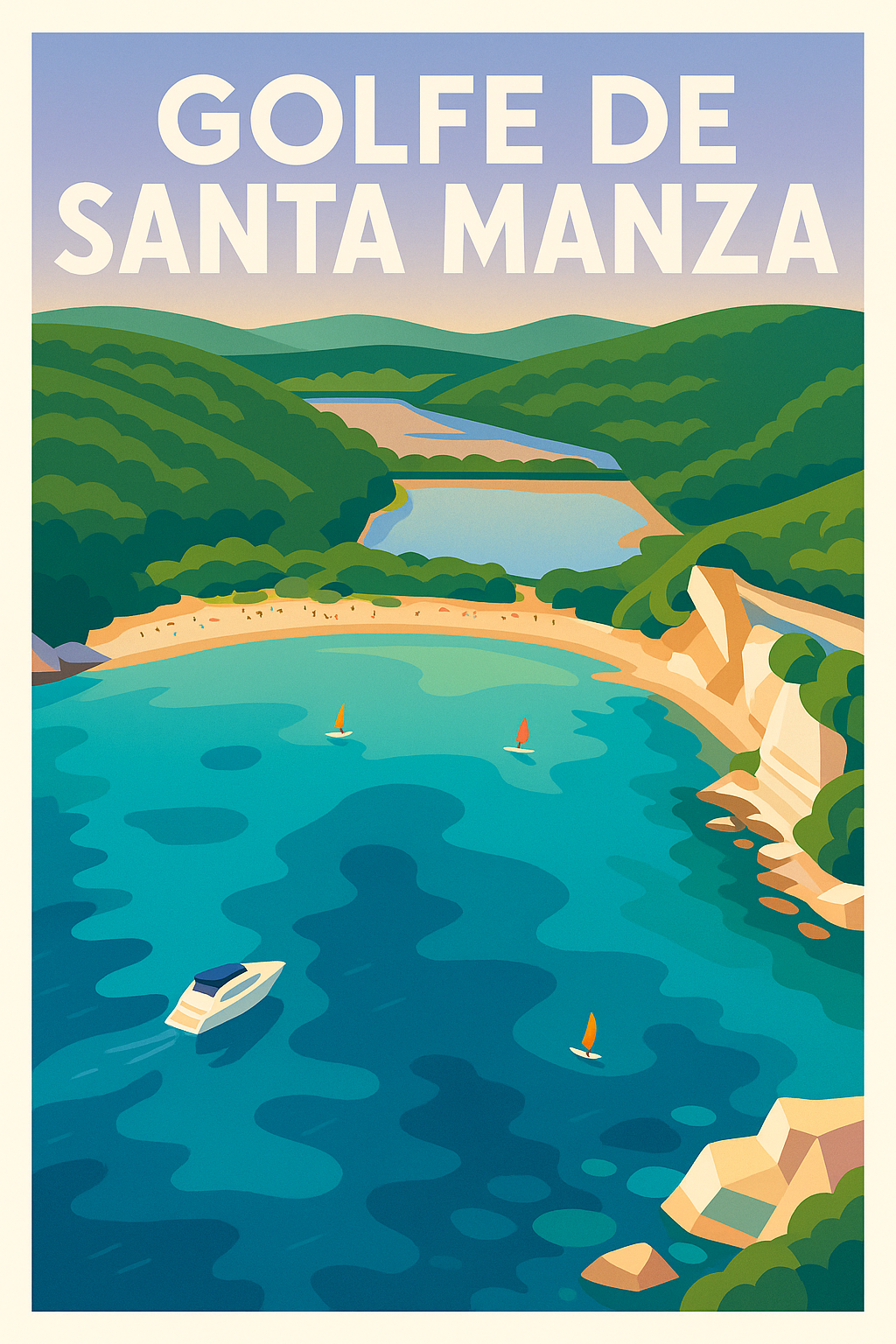 Affiche de Golfe de Santa Manza - L'éclat sauvage de la Corse du Sud