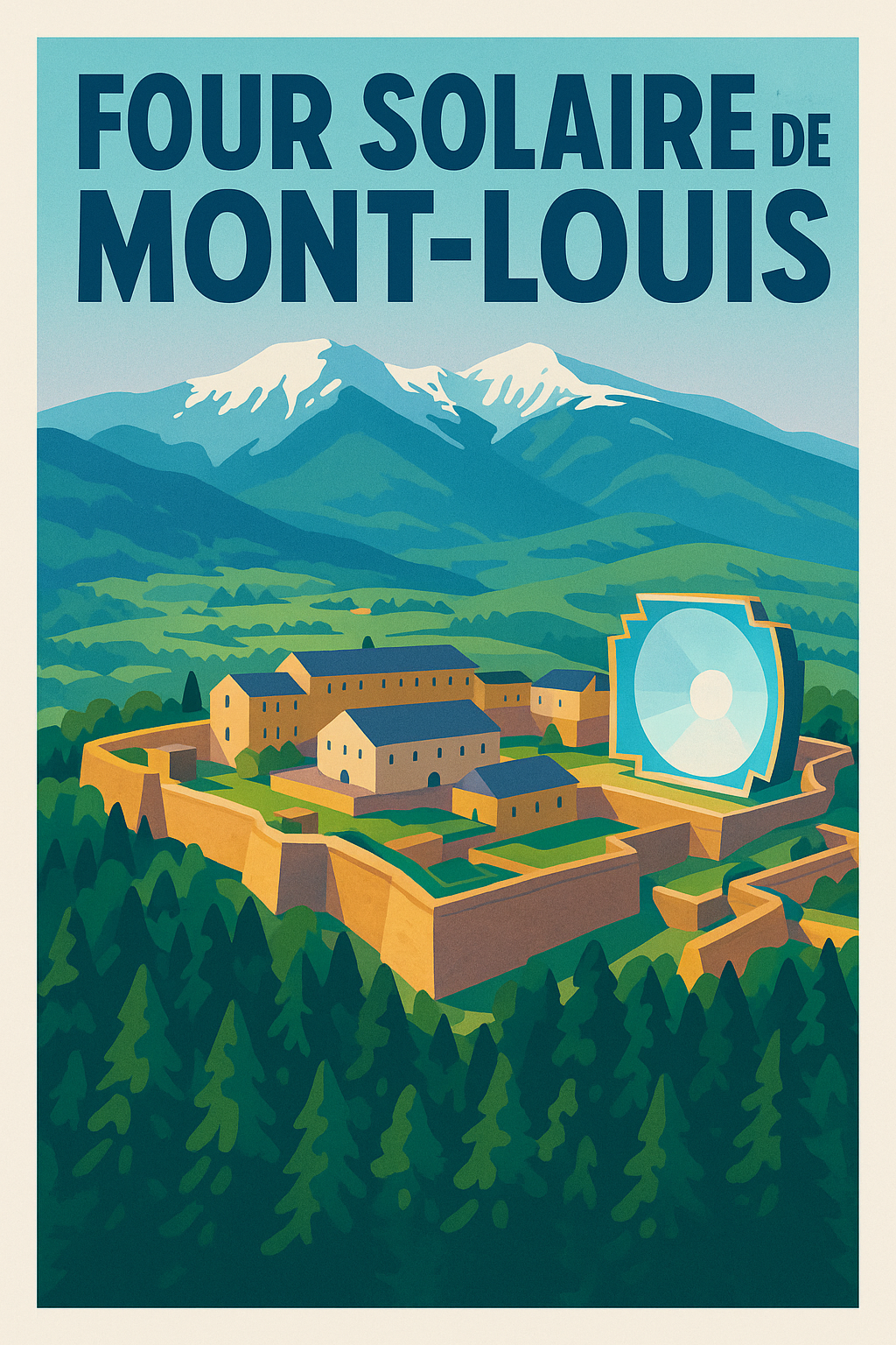 Affiche de Four Solaire de Mont-Louis - L'énergie pure des Pyrénées