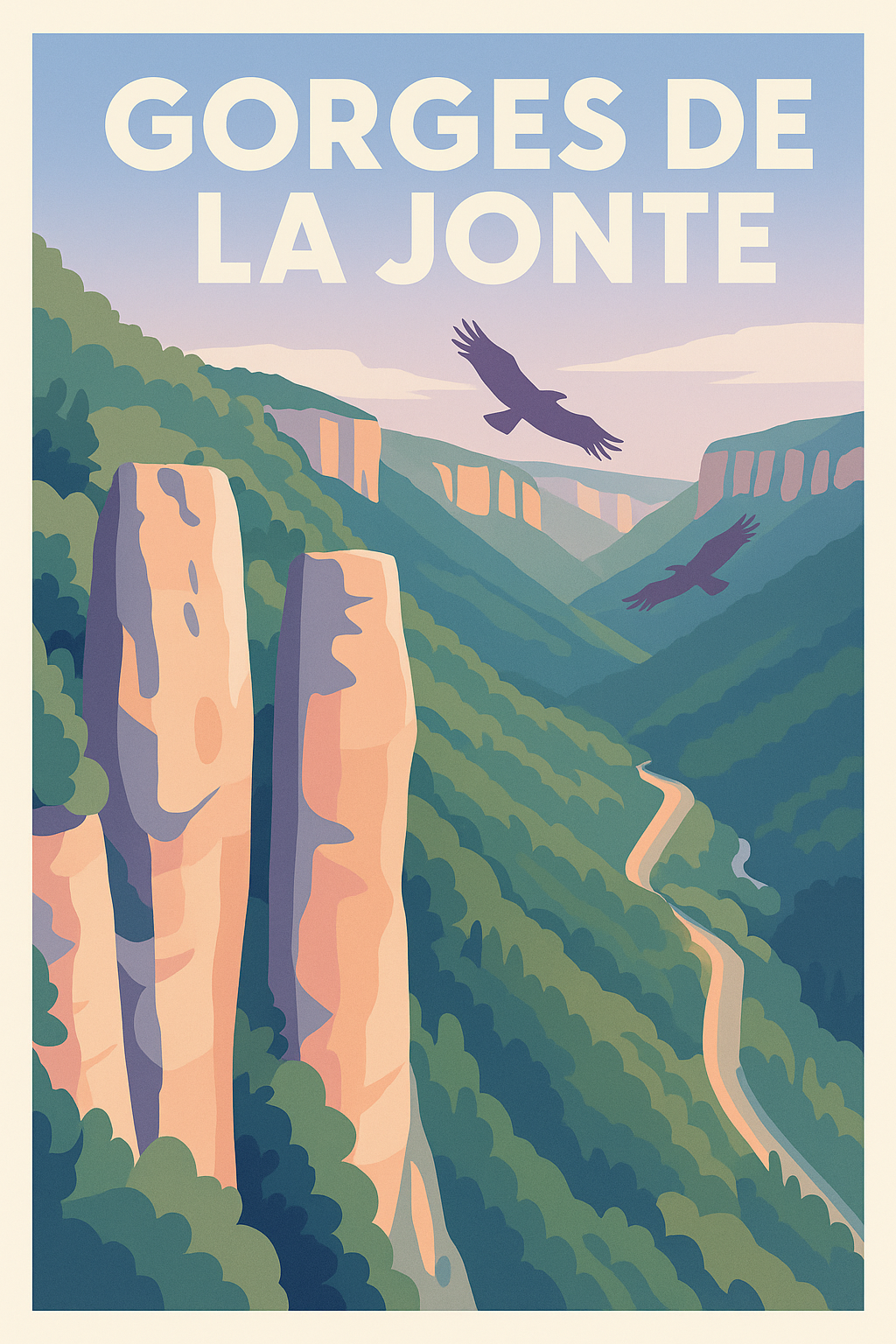 Affiche de Gorges de la Jonte - Le vol majestueux des vautours