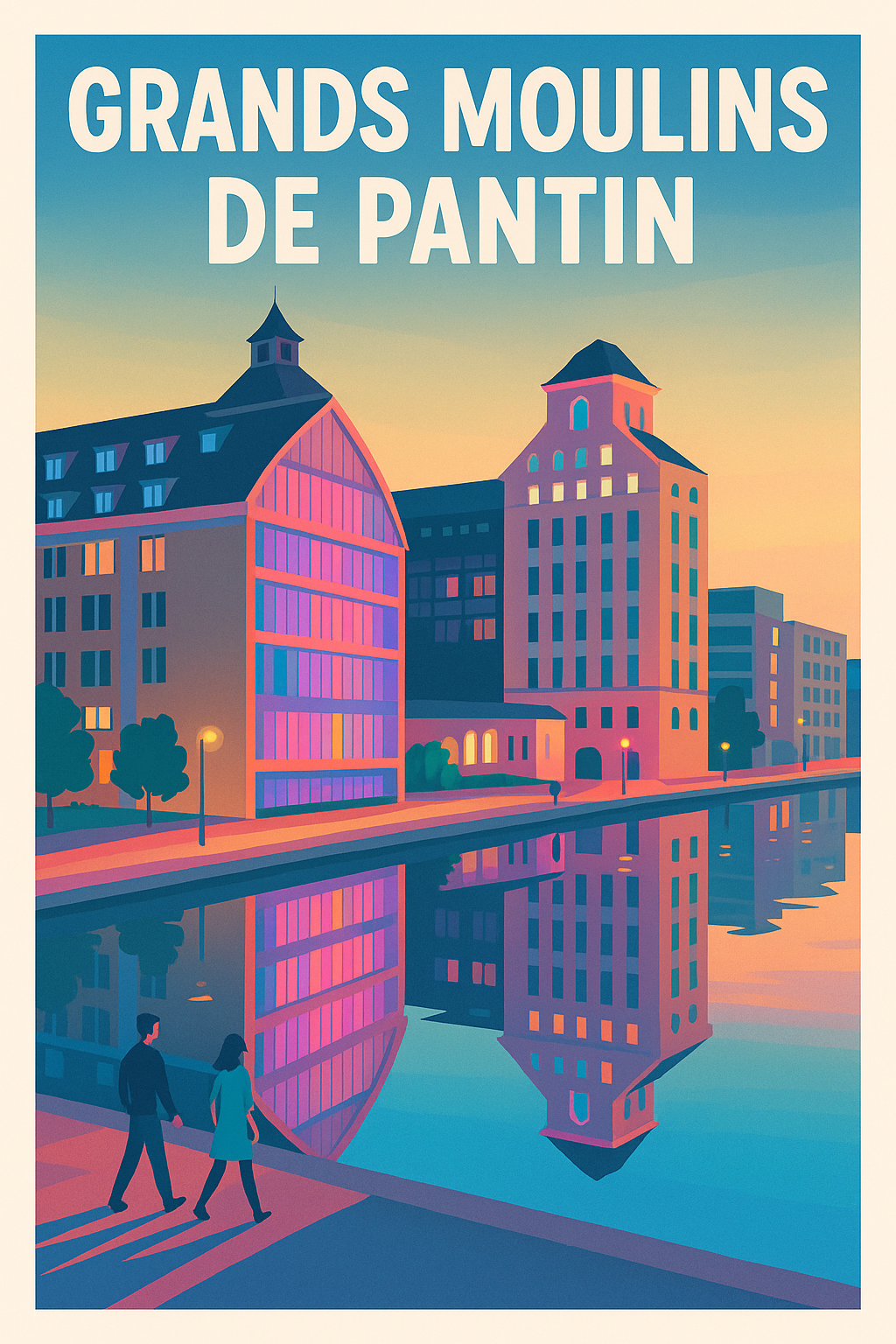 Affiche de Grands Moulins de Pantin - L'élégance industrielle au fil de l'eau